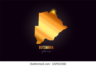 Botswana country border map in gold golden metal color design suitable for a logo icon design