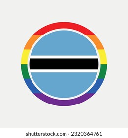 Botswana country flag circle - lgbt flag graphic element Illustration template design
