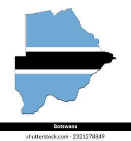 Botswana Country - Flag Map