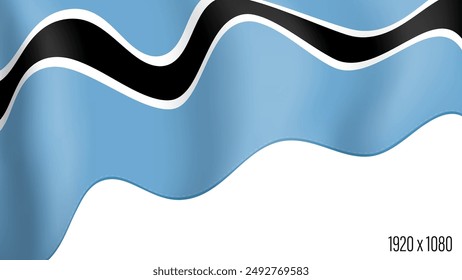 Botswana country flag realistic independence day background. Botswana commonwealth banner in motion waving, fluttering in wind. Festive patriotic HD format template for independence day