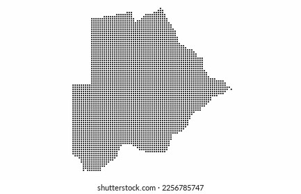 Mapa de puntos de Botsuana con textura gruesa en estilo de punto. Ilustración vector abstracta de un mapa de país con efecto de medio tono para infografía. 