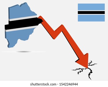 Botswana economic crisis concept Vector illustration