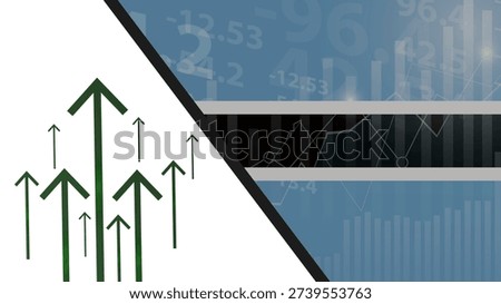 Botswana economic uprising, increasing values with cubes, financial growth, crisis and upgrade concept, Botswana flag with upward rising arrow, dollar USD symbol, fail and increase