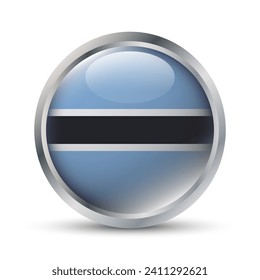 Botswana Flag 3D Badge Illustration