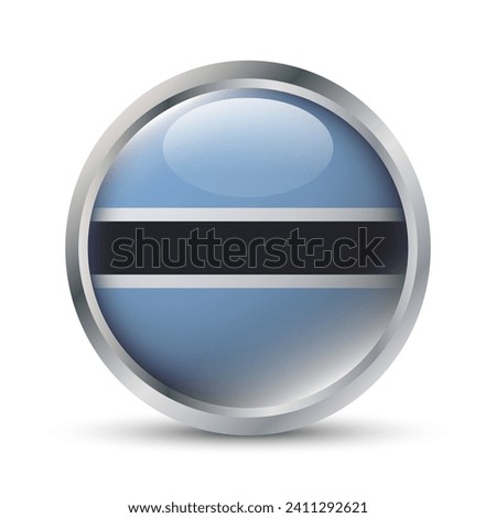 Botswana Flag 3D Badge Illustration
