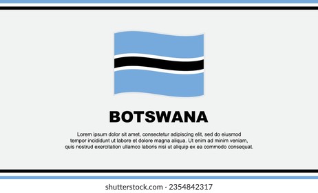 Plantilla de diseño de fondo de resumen de marca de Botswana. Banner del Día de la Independencia de Botswana en medios sociales. Ilustración. Diseño de Botsuana