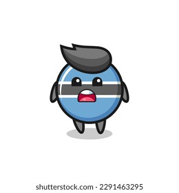 ilustración de placa de la bandera botswana con expresión de disculpas, diciendo que lo siento, diseño de estilo lindo para camiseta, pegatina, elemento logo