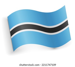 Botswana flag bended and lying on white background