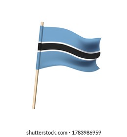 Bandera de Botswana. Azul con una franja horizontal negra en el centro, con un borde blanco. Ilustración del vector