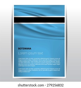 Botswana flag Brochure - Vector Flyer Cover Page Design