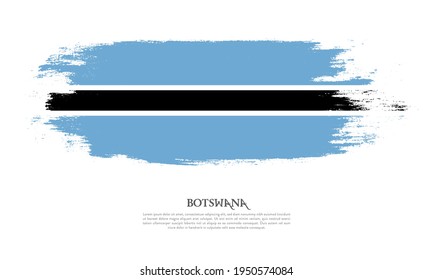 Concepto de pincel de la bandera de Botswana. Bandera de fondo de banner de estilo grunge de Botsuana