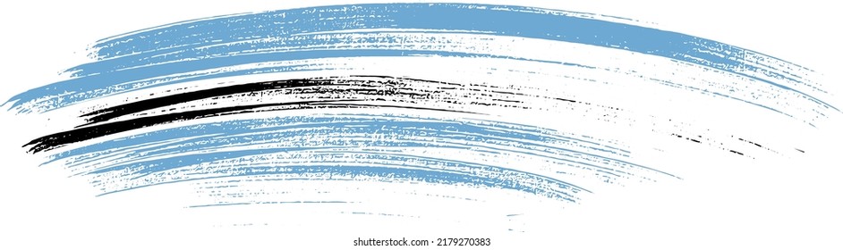 Botswana flag with brush paint textured  on  white background