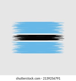 Pincel de la bandera de Botswana golpea. Bandera nacional