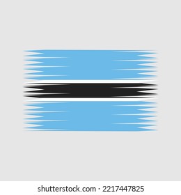 Botswana Flag Brush Strokes Painted