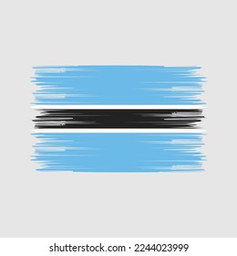 Botswana Flag Brush Vector Illustration