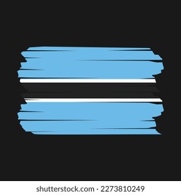 Botswana  Flag Brush Vector Illustration