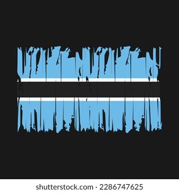 Botswana Flag Brush Vector Illustration