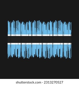 Botswana Flag Brush Vector Illustration