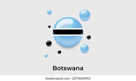 Botswana-Flaggenblase kreisrunder Form Symbol bunter Vektorgrafik