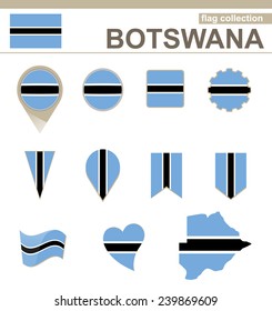Botswana Flag Collection, 12 versions