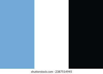 Botswana flag color, sky blue white and black, Botswana flag color vector illustration.