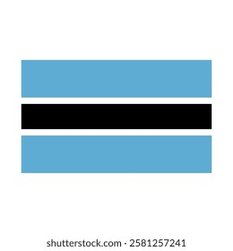 Botswana flag design icon emoticon. Vector illustration on white background of Botawana flag.