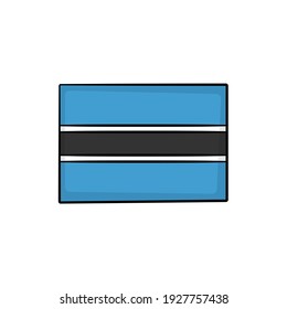 Botswana Fahne in Zeichenstil isolierte Vektorgrafik. Handgezeichnete Objektgrafik für Ihre Präsentation, Unterrichtsmaterialien oder andere.