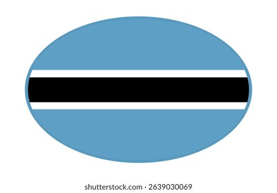 Botswana flag ellipse shaped. vector	