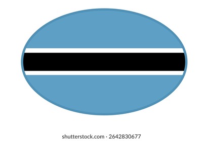 Botswana flag ellipse shaped. vector	