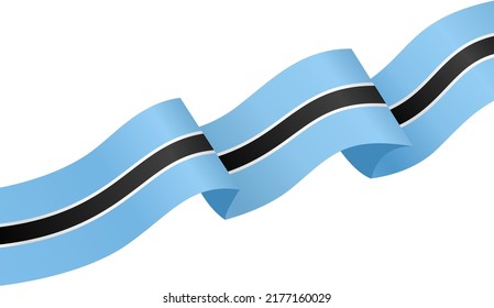 Botsuana-Flagge auf weißem Hintergrund