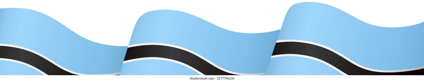 Botswana flag flying on white background