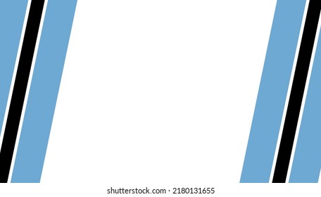 Botswana flag flying on white background