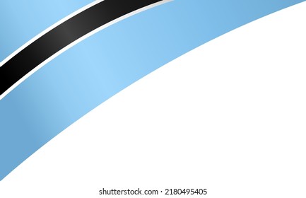 Botsuana-Flagge auf weißem Hintergrund