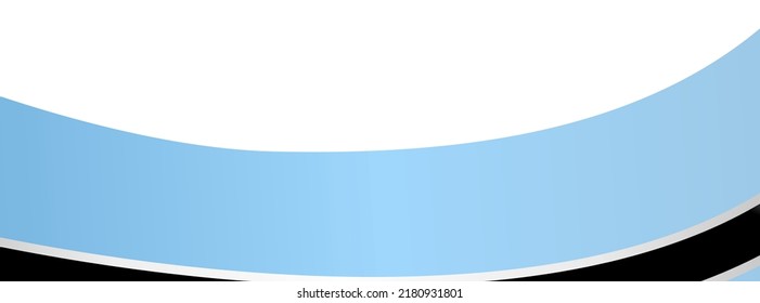 Botswana flag flying on white background