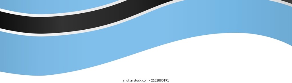 Botswana flag flying on white background