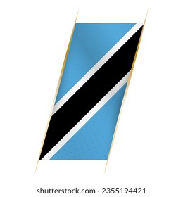 Botswana flag in the form of a banner with waving effect and shadow. Modern vector design.