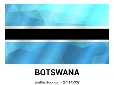 Botswana Flag, geometric polygonal shapes. Vector illustration.