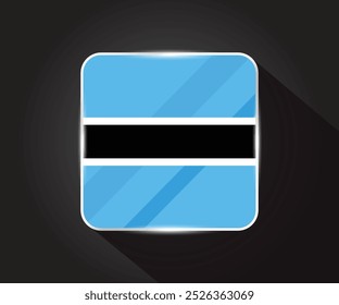 Botswana flag glossy square icon illustration 
