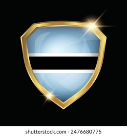 Botswana Flag Golden Shield Logo