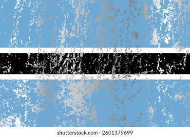 Botswana flag with grunge effect.