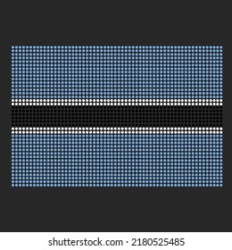 Botswana flag with grunge texture in dot style. Abstract vector illustration of a flag with halftone effect for wallpaper. Happy Independence Day background concept