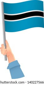 Botswana flag in hand icon