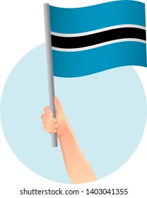 Botswana flag in hand icon