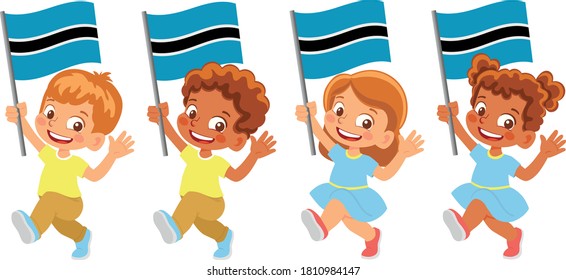 Botswana flag in hand set