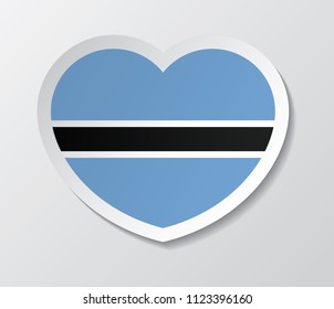 botswana flag in heart love shape