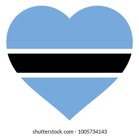 botswana flag in heart vector illustration sign. Flag of botswana in the shape of Heart with contrasting contour, symbol of love for his country or valentine day, patriotism.
