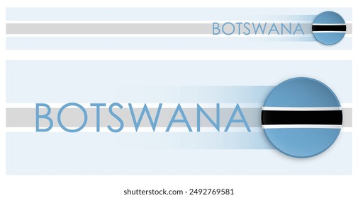 Botswana Flagge Horizontalen Web Banner im modernen Neomorphismus Stil. Webseite Botswana Country Header Button für mobile Anwendungen oder Internetseiten. Vektorgrafik