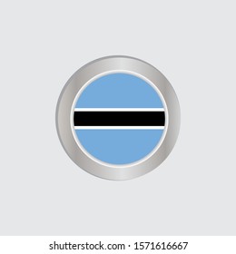 The Botswana flag is horizontally isolated in official colors, map pins, like the original