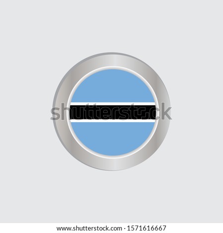 The Botswana flag is horizontally isolated in official colors, map pins, like the original