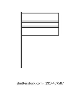 Botswana flag icon in black outline flat design. Independence day or National day holiday concept.